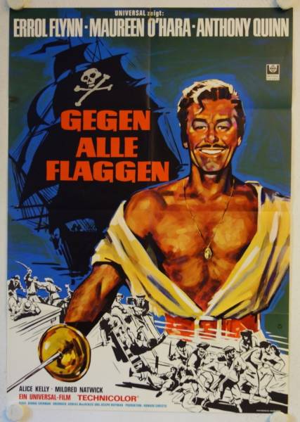 Against all Flags re-release german movie poster (R60s)